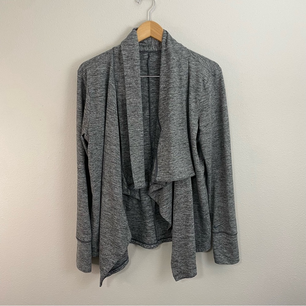 Nike Dri-Fit Yoga Waterfall Gray Cardigan Woman’s Size Medium